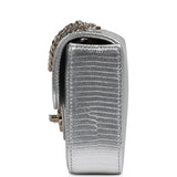 Chanel East West Flap Bag Silver Metallic Lizard Embossed Calfskin Light Gold Hardware - Thumbnail View 3