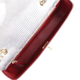 Chanel East West Flap Bag Silver Metallic Lizard Embossed Calfskin Light Gold Hardware - Thumbnail View 10
