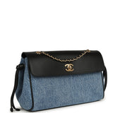 Chanel "Urban Essential" Flap Bag Blue Denim, Black Calfskin Gold Hardware - Thumbnail View 2