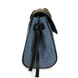 Chanel "Urban Essential" Flap Bag Blue Denim, Black Calfskin Gold Hardware - Thumbnail View 3