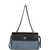 Chanel "Urban Essential" Flap Bag Blue Denim, Black Calfskin Gold Hardware - Thumbnail View 7