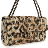 Chanel Maxi Leopard Print "Souplissimo" Small Flap Bag Brown, Black, White Tweed, Mixed Fibers Gold Hardware - Thumbnail View 2
