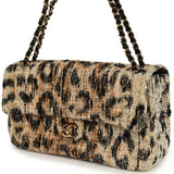 Chanel Maxi Leopard Print "Souplissimo" Small Flap Bag Brown, Black, White Tweed, Mixed Fibers Gold Hardware - Thumbnail View 5