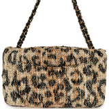 Chanel Maxi Leopard Print "Souplissimo" Small Flap Bag Brown, Black, White Tweed, Mixed Fibers Gold Hardware - Thumbnail View 4