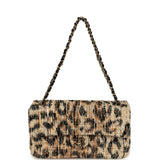 Chanel Maxi Leopard Print "Souplissimo" Small Flap Bag Brown, Black, White Tweed, Mixed Fibers Gold Hardware - Thumbnail View 7