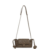 Chanel Drawstring Clutch Bag with Leather Strap Dark Khaki Lambskin Gold Hardware - Thumbnail View 8