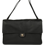 Chanel Maxi "Souplissimo" Large Flap Bag Black Grained Calfskin Gold Hardware - Thumbnail View 1