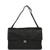 Chanel Maxi "Souplissimo" Large Flap Bag Black Grained Calfskin Gold Hardware - Thumbnail View 7