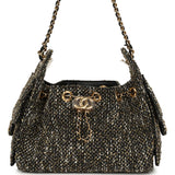 Chanel Mini 25 Hobo Bag Black, White, Gold Tweed Boucle Gold Hardware - Thumbnail View 1