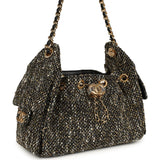 Chanel Mini 25 Hobo Bag Black, White, Gold Tweed Boucle Gold Hardware - Thumbnail View 2