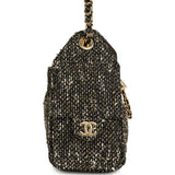 Chanel Mini 25 Hobo Bag Black, White, Gold Tweed Boucle Gold Hardware - Thumbnail View 3