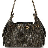 Chanel Mini 25 Hobo Bag Black, White, Gold Tweed Boucle Gold Hardware - Thumbnail View 4