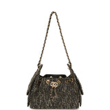 Chanel Mini 25 Hobo Bag Black, White, Gold Tweed Boucle Gold Hardware - Thumbnail View 7