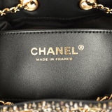 Chanel Mini 25 Hobo Bag Black, White, Gold Tweed Boucle Gold Hardware - Thumbnail View 9