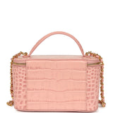 Chanel Small Top Handle Vanity Case Light Pink Croc Embossed Calfskin Gold Hardware - Thumbnail View 4