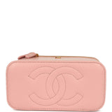 Chanel Small Top Handle Vanity Case Light Pink Croc Embossed Calfskin Gold Hardware - Thumbnail View 6