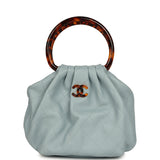 Chanel Small Pouch Light Blue Calfskin Tortoiseshell Hardware - Thumbnail View 1
