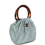Chanel Small Pouch Light Blue Calfskin Tortoiseshell Hardware - Thumbnail View 2