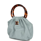 Chanel Small Pouch Light Blue Calfskin Tortoiseshell Hardware - Thumbnail View 5
