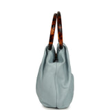 Chanel Small Pouch Light Blue Calfskin Tortoiseshell Hardware - Thumbnail View 3