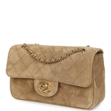 Chanel Mini "Souplissimo" Flap Bag Beige Suede Gold Hardware - Thumbnail View 5