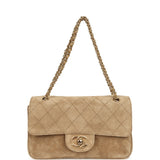 Chanel Mini "Souplissimo" Flap Bag Beige Suede Gold Hardware - Thumbnail View 7