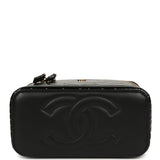 Chanel Small Top Handle Vanity Case Black Croc Embossed Calfskin Gold Hardware - Thumbnail View 6