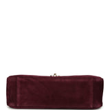 Chanel Maxi "Souplissimo" Small Flap Bag Burgundy Suede Gold Hardware - Thumbnail View 6