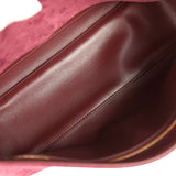 Chanel Maxi "Souplissimo" Small Flap Bag Burgundy Suede Gold Hardware - Thumbnail View 9
