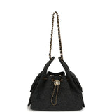 Chanel Small 25 Hobo Bag Dark Grey Wool Felt Gold Hardware - Thumbnail View 6