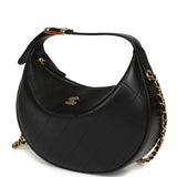 Chanel Top Handle Soft Hobo with Chain Black Lambskin Gold Hardware - Thumbnail View 5