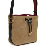Chanel "CC Loop" Bucket Bag with Leather Strap Dark Beige Suede, Black Leather Gold Hardware - Thumbnail View 2