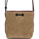 Chanel "CC Loop" Bucket Bag with Leather Strap Dark Beige Suede, Black Leather Gold Hardware - Thumbnail View 4
