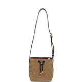 Chanel "CC Loop" Bucket Bag with Leather Strap Dark Beige Suede, Black Leather Gold Hardware - Thumbnail View 6