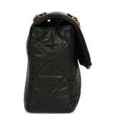 Chanel Medium Flap Bag Black Shiny Lambskin Antique Gold Hardware - Thumbnail View 3