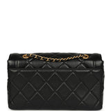 Chanel Medium Flap Bag Black Shiny Lambskin Antique Gold Hardware - Thumbnail View 4