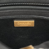 Chanel Medium Flap Bag Black Shiny Lambskin Antique Gold Hardware - Thumbnail View 9