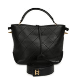 Pre-owned Chanel Top Handle Bucket Bag Black Calfskin Gold Hardware - Thumbnail View 1
