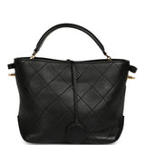 Pre-owned Chanel Top Handle Bucket Bag Black Calfskin Gold Hardware - Thumbnail View 2