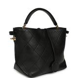 Pre-owned Chanel Top Handle Bucket Bag Black Calfskin Gold Hardware - Thumbnail View 5