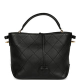 Pre-owned Chanel Top Handle Bucket Bag Black Calfskin Gold Hardware - Thumbnail View 6