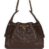 Chanel Small 25 Hobo Bag Dark Brown Caviar Gold Hardware - Thumbnail View 1