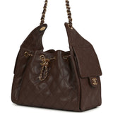 Chanel Small 25 Hobo Bag Dark Brown Caviar Gold Hardware - Thumbnail View 5