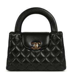 Chanel Small Kelly Shopper Black Shiny Lambskin Gold Hardware