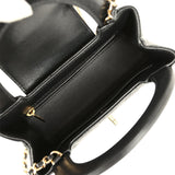 Chanel Small Kelly Shopper Black Shiny Lambskin Gold Hardware - Thumbnail View 8