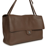 Chanel Maxi "Souplissimo" Large Flap Bag Light Brown Grained Calfskin Silver Hardware - Thumbnail View 2