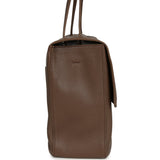 Chanel Maxi "Souplissimo" Large Flap Bag Light Brown Grained Calfskin Silver Hardware - Thumbnail View 3