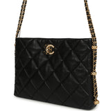 Pre-owned Chanel Crush On Chains Hobo Bag Black Lambskin Antique Gold Hardware - Thumbnail View 5