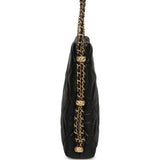 Pre-owned Chanel Crush On Chains Hobo Bag Black Lambskin Antique Gold Hardware - Thumbnail View 3