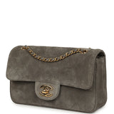 Chanel Mini "Souplissimo" Flap Bag Dark Grey Suede Gold Hardware - Thumbnail View 5